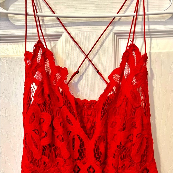 Free people Adella Red Maxi Dress Small NWT - Picture 6 of 8